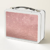 Lunch Box Aluminium emietté par parties scintillantes roses (Dos)