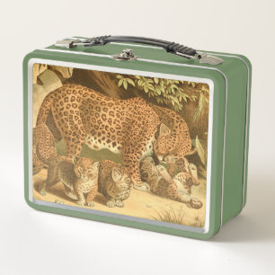 Lunch Box Amateurs vintages de léopard