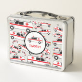 Lunch Box Ambulance Motif Nom personnalisé École (Dos)