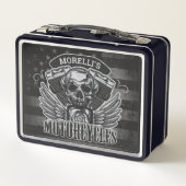 Lunch Box American Biker AJOUTER LE NOM Skull V-Twin Motos (Dos)