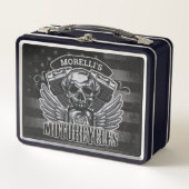 Lunch Box American Biker AJOUTER LE NOM Skull V-Twin Motos (Devant)