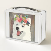 Lunch Box American Eskimo Chien race Flower Crown (Dos)