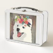 Lunch Box American Eskimo Chien race Flower Crown (Devant)