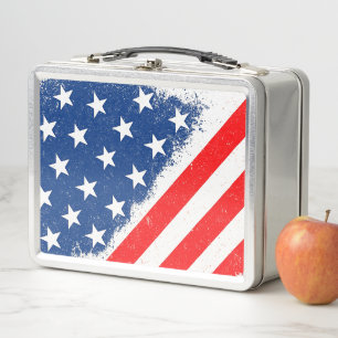Lunch Box American Flag Shirt USA Patriotique Star Stripes