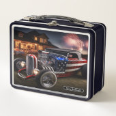 Lunch Box American Muscle : feux d'artifice et liberté (Devant)