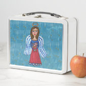 Lunch Box American Patriotic Angel Drapeau Or Étoiles Bleu (En situation)