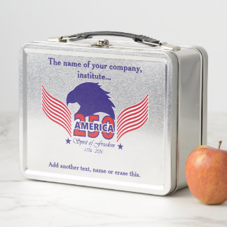 Lunch Box Amérique 250e-Esprit de liberté-Texte bleu