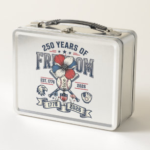 Lunch Box Amérique Floral Patriotique Vintage Vector Design_