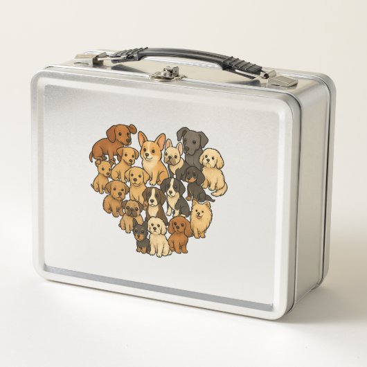 Lunch Box Amour de chiot - Cœur fait de chiens (Devant)
