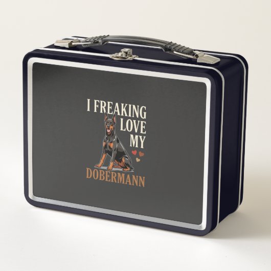 Lunch Box Amour de dobermann amateur de chien (Devant)