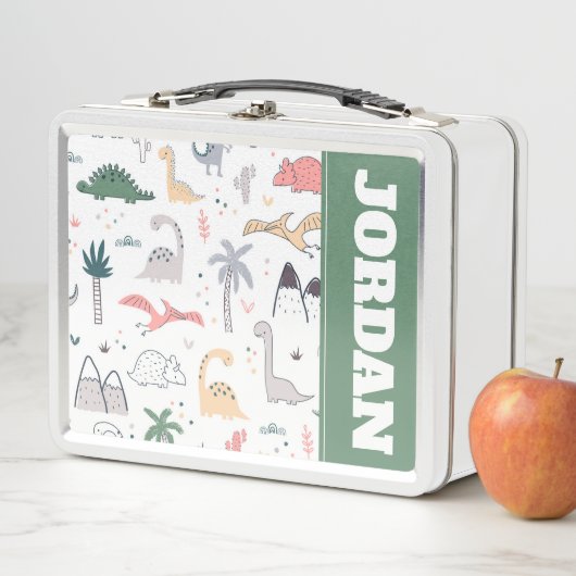 Lunch Box Amusant Pastel Dinosaur Motif de scène (En situation)