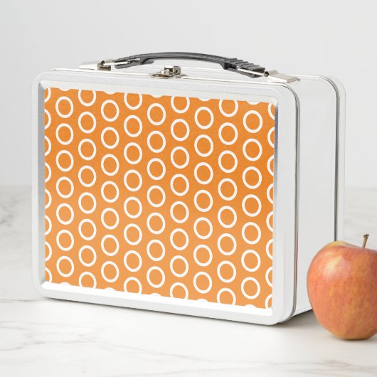Lunch Box Amusants Moderne Bright Orange White Tiled Art Mot (En situation)