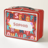 Lunch Box Amusement Alphabet personnalisé - Retour à l'école (Devant)