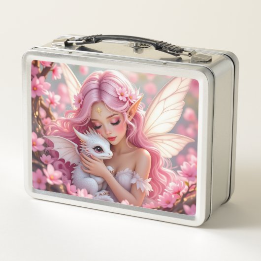 Lunch Box An Elegant Fairy and her Baby Dragon Personalized (Dos)