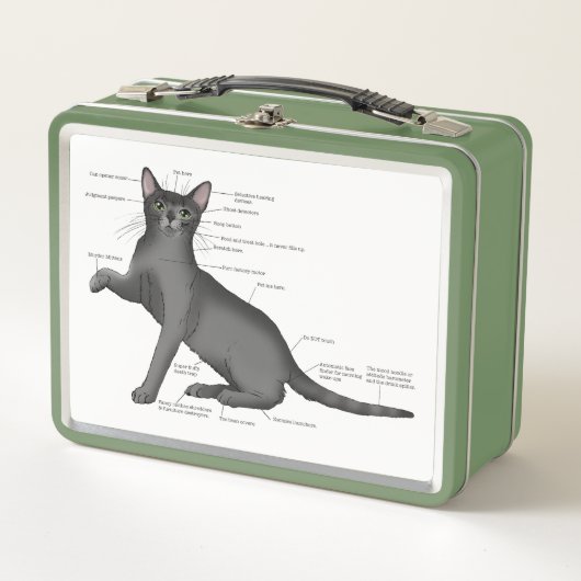 Lunch Box Anatomie du chat amusant (Devant)