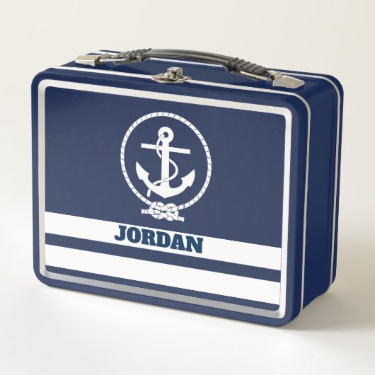 Lunch Box Ancre nautique Cool Monogramme (Devant)