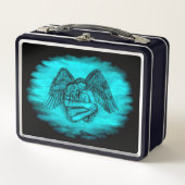 Lunch Box Angel Eros en amour, design noir et vert (Devant)