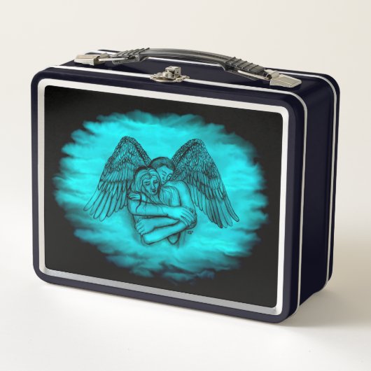 Lunch Box Angel Eros en amour, design noir et vert (Devant)