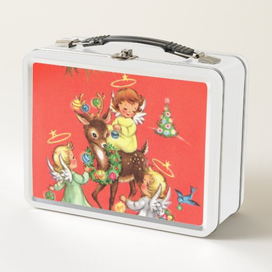 Lunch Box Anges de Noël rétro vintage (Devant)