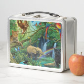Lunch Box Animals living together throw pillow (En situation)