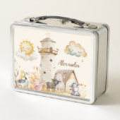 Lunch Box Animaux de ferme d'aquarelle mignonne personnalisé (Dos)