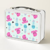 Lunch Box Animaux de mer, Vie de mer, poulpe, méduses, Coeur (Dos)