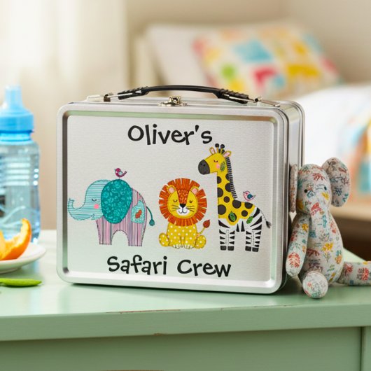 Lunch Box Animaux de safari mignons patchwork