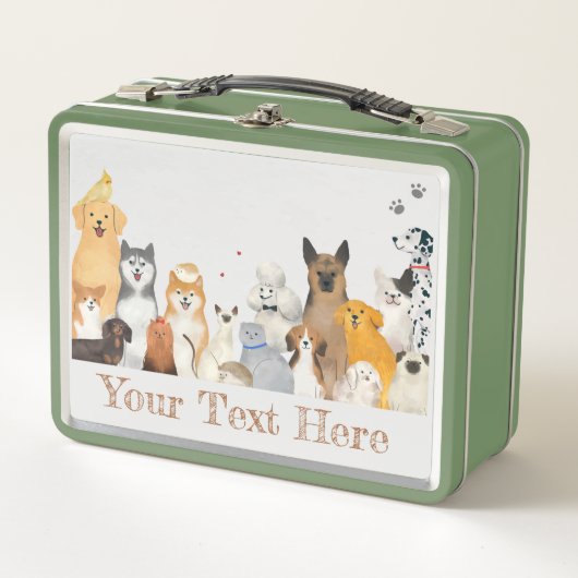 Lunch Box Animaux domestiques, chiens et chats (Devant)