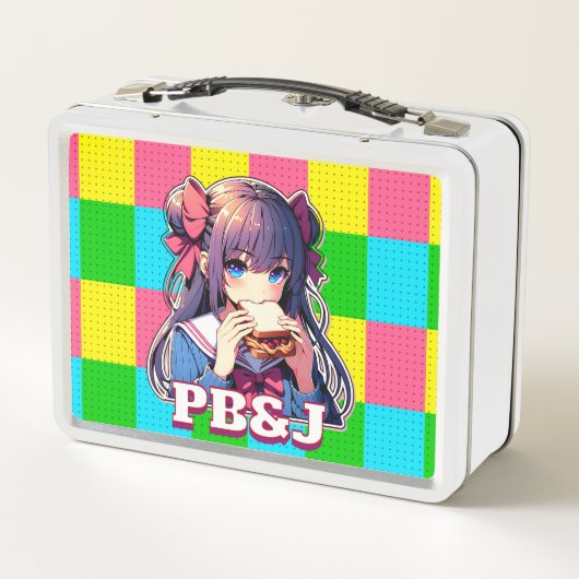 Lunch Box Anime Girl mangeant un sandwich PB&J (Dos)