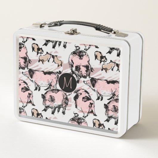 Lunch Box Année chinoise du porc Zodiac Monogramme initial L (Devant)