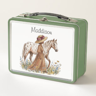 Lunch Box Anniversaire d'une amoureuse élégante de chevaux