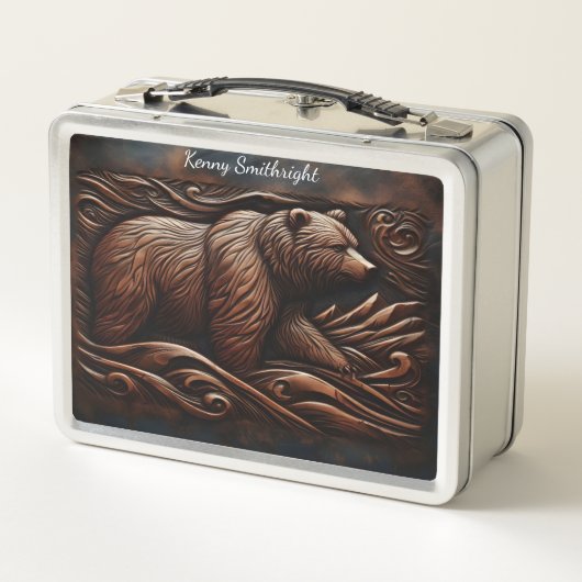 Lunch Box Apex Predator : Grizzly aigu en cuir (Dos)