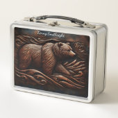Lunch Box Apex Predator : Grizzly aigu en cuir (Devant)