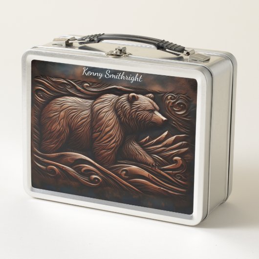 Lunch Box Apex Predator : Grizzly aigu en cuir (Devant)