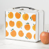 Lunch Box Apricots Aquarelle Blanc Arrière - plan Vintage (En situation)