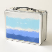 Lunch Box Aquarelle Abstraite moderne tons bleus (Dos)