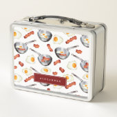 Lunch Box Aquarelle Bacon & Oeufs Petit déjeuner Motif alime (Dos)