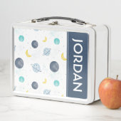 Lunch Box Aquarelle Blue Space Planet Motif (En situation)
