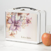 Lunch Box Aquarelle Boho Rose Fleurs Élégante Et Élégante (En situation)