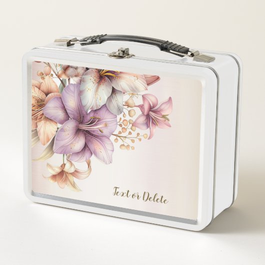 Lunch Box Aquarelle Boho Rose Fleurs Élégante Et Élégante (Devant)
