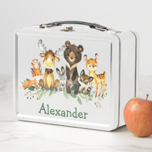 Lunch Box Aquarelle Bois Animaux forestiers