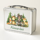 Lunch Box Aquarelle Bois Forêt Animaux Arbres (Dos)
