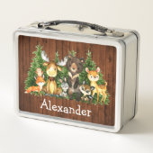 Lunch Box Aquarelle Bois Forêt Animaux Bois Imprimer (Dos)