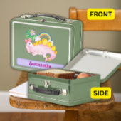 Lunch Box Aquarelle Cute Dinosaure rose avec Bow