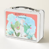 Lunch Box Aquarelle Cute personnalisée Llama (Dos)