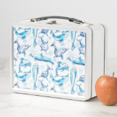 Lunch Box aquarelle dauphin poisson sans soudure motif, daup (En situation)