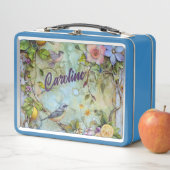 Lunch Box Aquarelle de citrons et de bleuets (En situation)