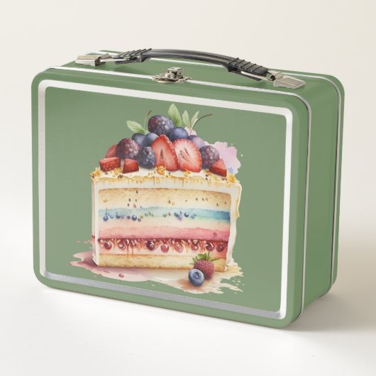 Lunch Box Aquarelle de gâteau tranche délice (Devant)