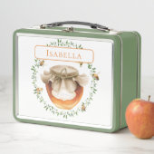 Lunch Box Aquarelle de pot de miel Floral Personnalisé (En situation)