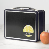 Lunch Box Aquarelle de tranches de citron personnalisée (En situation)